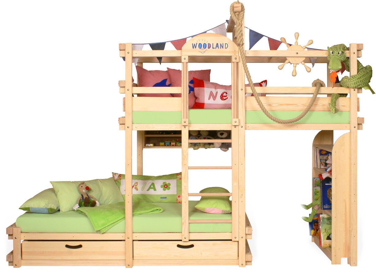 Amarillo Bunk Bed Pine (1227x894), Png Download