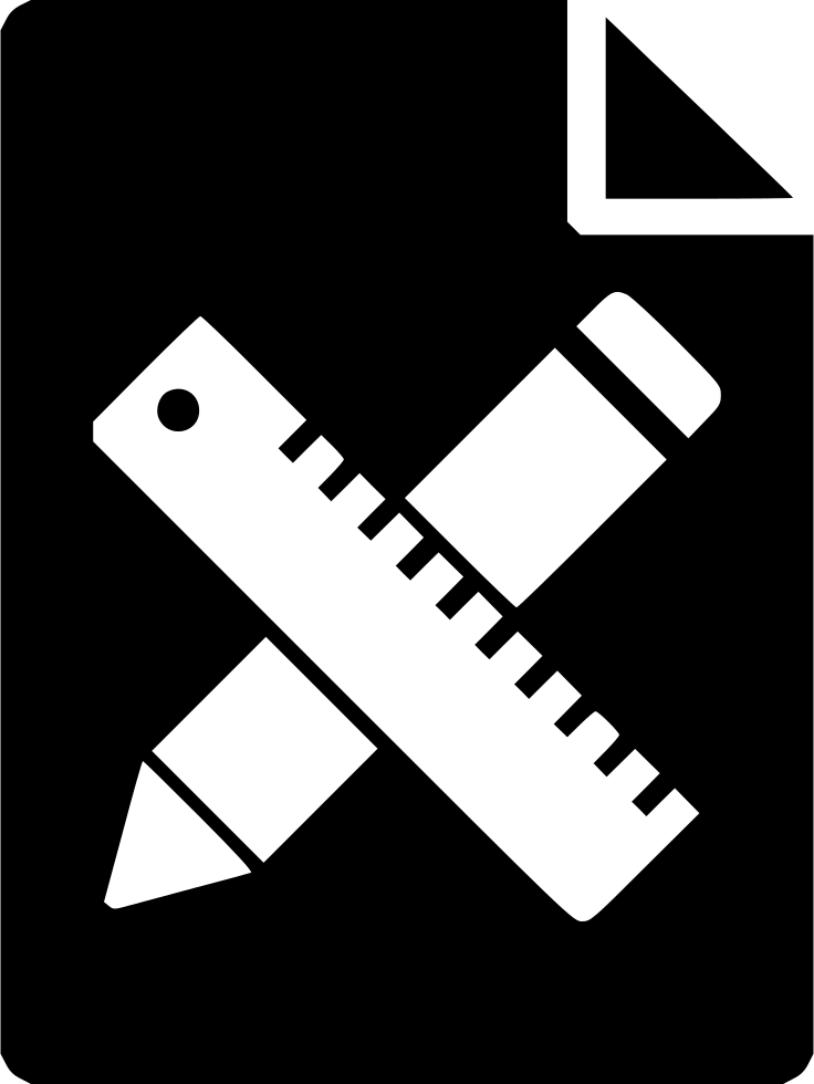 White Pencil Icon On Black Background Clipart Computer (736x980), Png Download