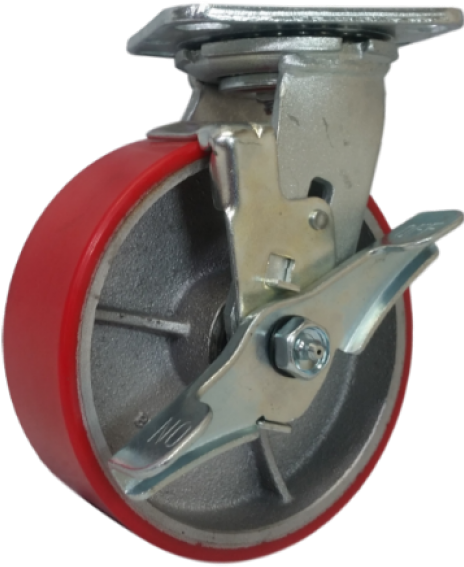 6" Polyon Cast Wheel Swivel Caster Medium Heavy Duty (600x600), Png Download