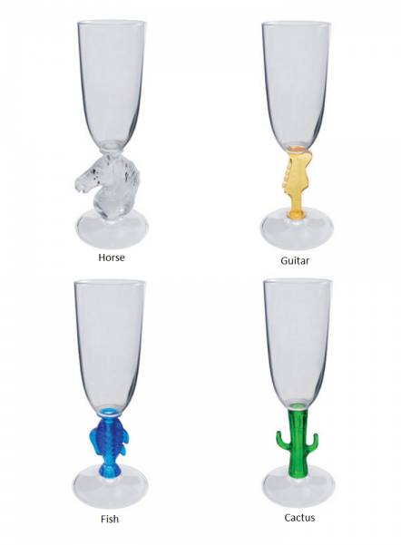Acrylic Novelty Stem Champagne Flute (600x600), Png Download