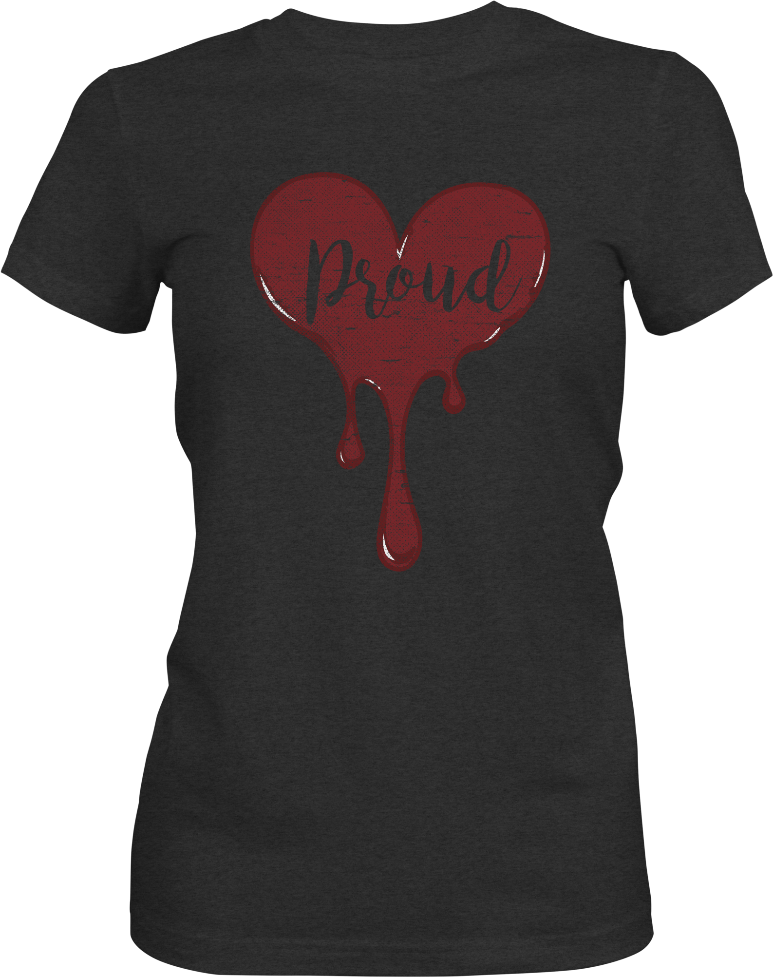 Proud Bleeding Heart Women's T-shirt (1719x2048), Png Download