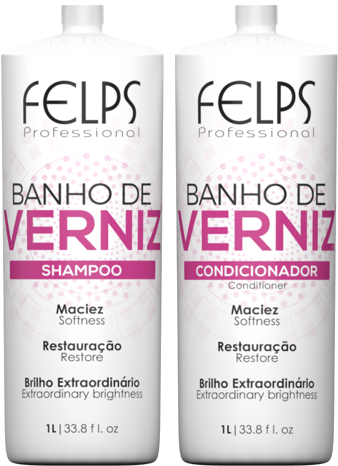 Felps Professional Banho De Verniz Brilho Shampoo Conditioner (717x964), Png Download