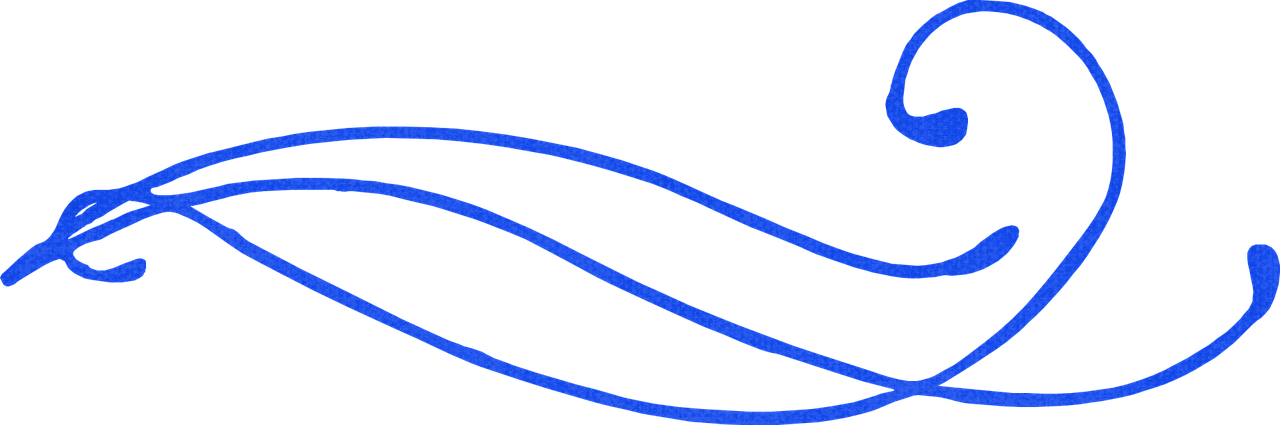 Swirl Blue Decoration (1280x425), Png Download