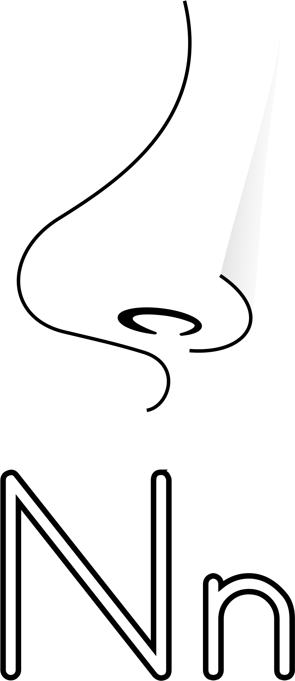 This Free Icons Png Design Of Letra N De Nariz Para (1457x2400), Png Download