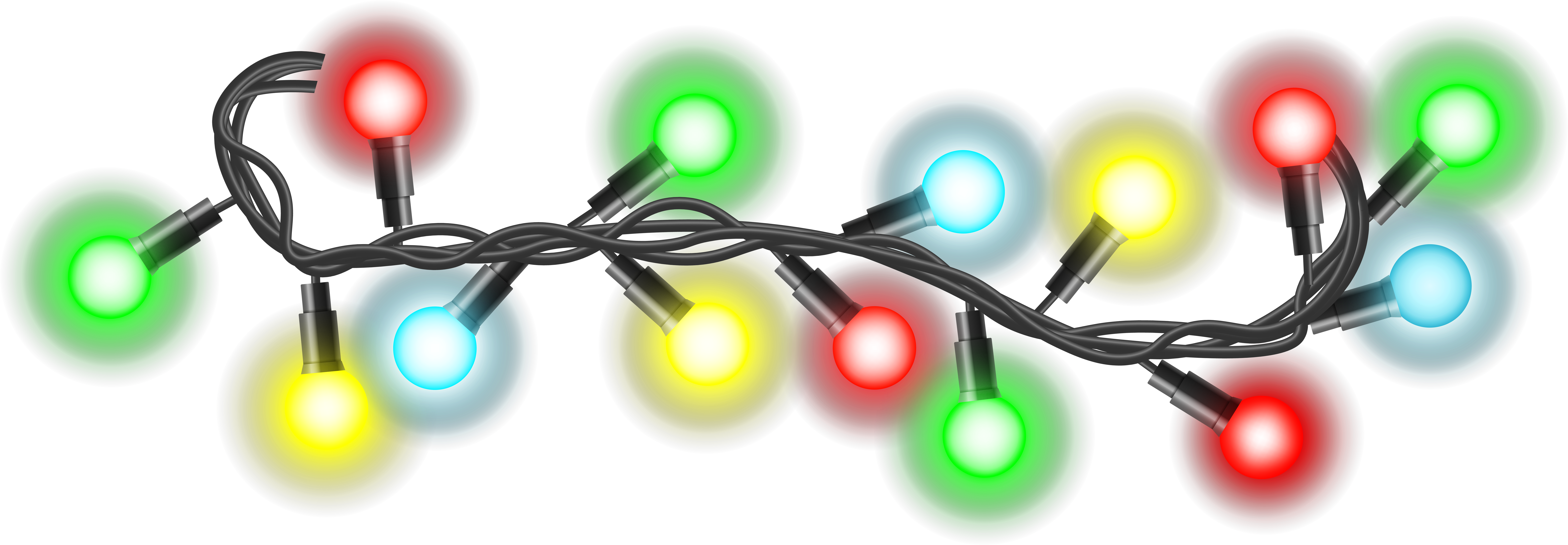 Xmas Lights Png (8000x2835), Png Download