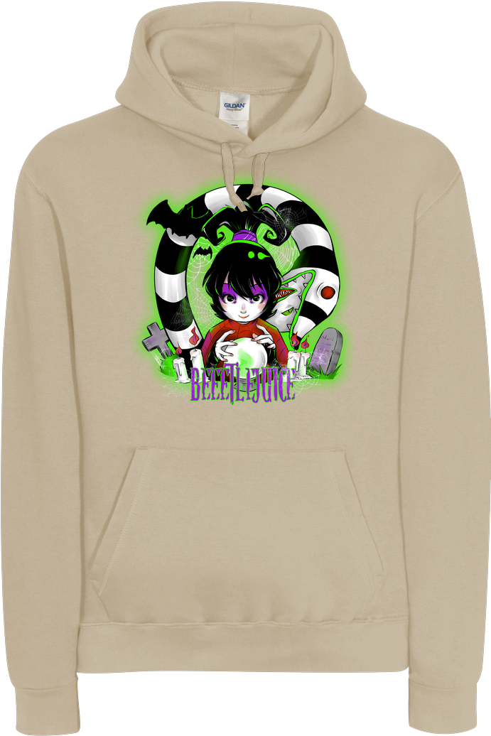 Psychodelicia Beetlejuice Sweatshirt B&c Hooded (1044x1044), Png Download