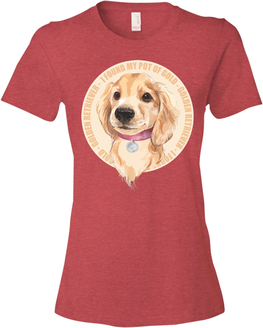 Golden Retriever Design Women's - Love Puppy Golden Retriever Dog T-shirt Ash Small (1155x1155), Png Download