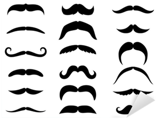 Black Mustaches Cartoon (400x400), Png Download