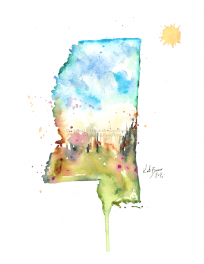 Mississippi Watercolor (380x380), Png Download
