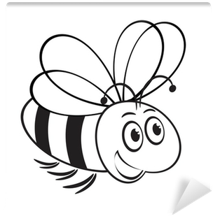 Monochrome Illustration Of Cute Bee Wall Mural • Pixers® - Bee (400x400), Png Download