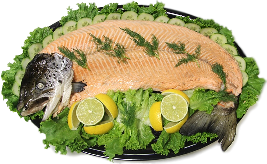 Poached Whole Salmon Platter 1479505871 Png - Fried Fish (940x628), Png Download