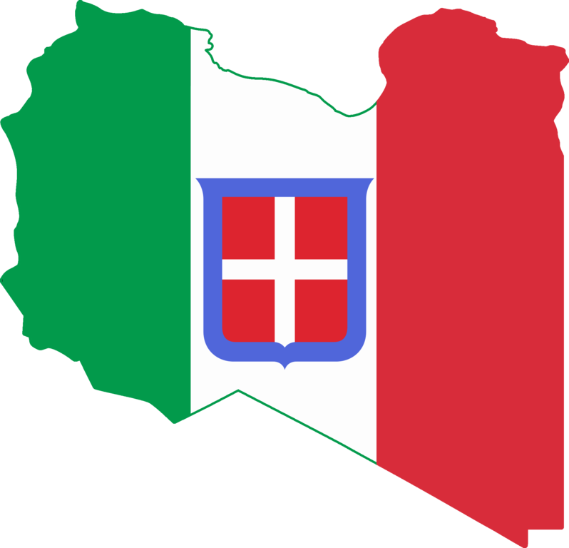 Flag Map Of Italian Libya - Italian Empire Flag Map (798x768), Png Download