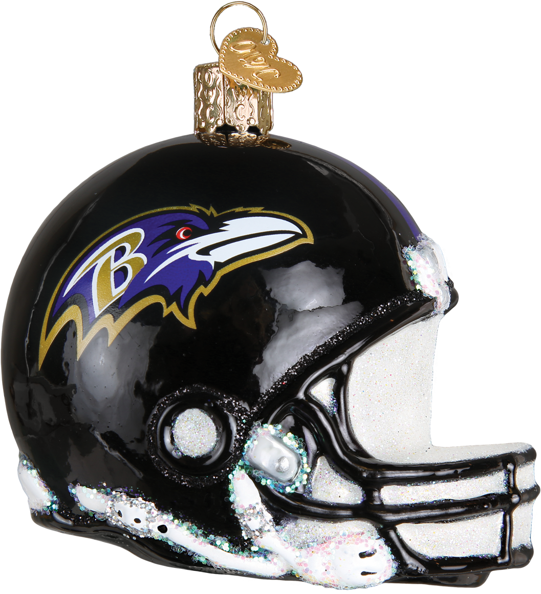 Baltimore Ravens Nfl Football Helmet Glass Ornament (950x950), Png Download