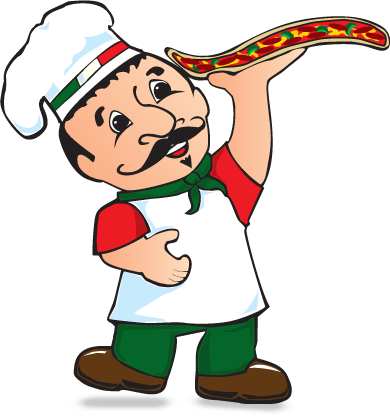 Italian Woman Clipart - Pizza Man (390x416), Png Download