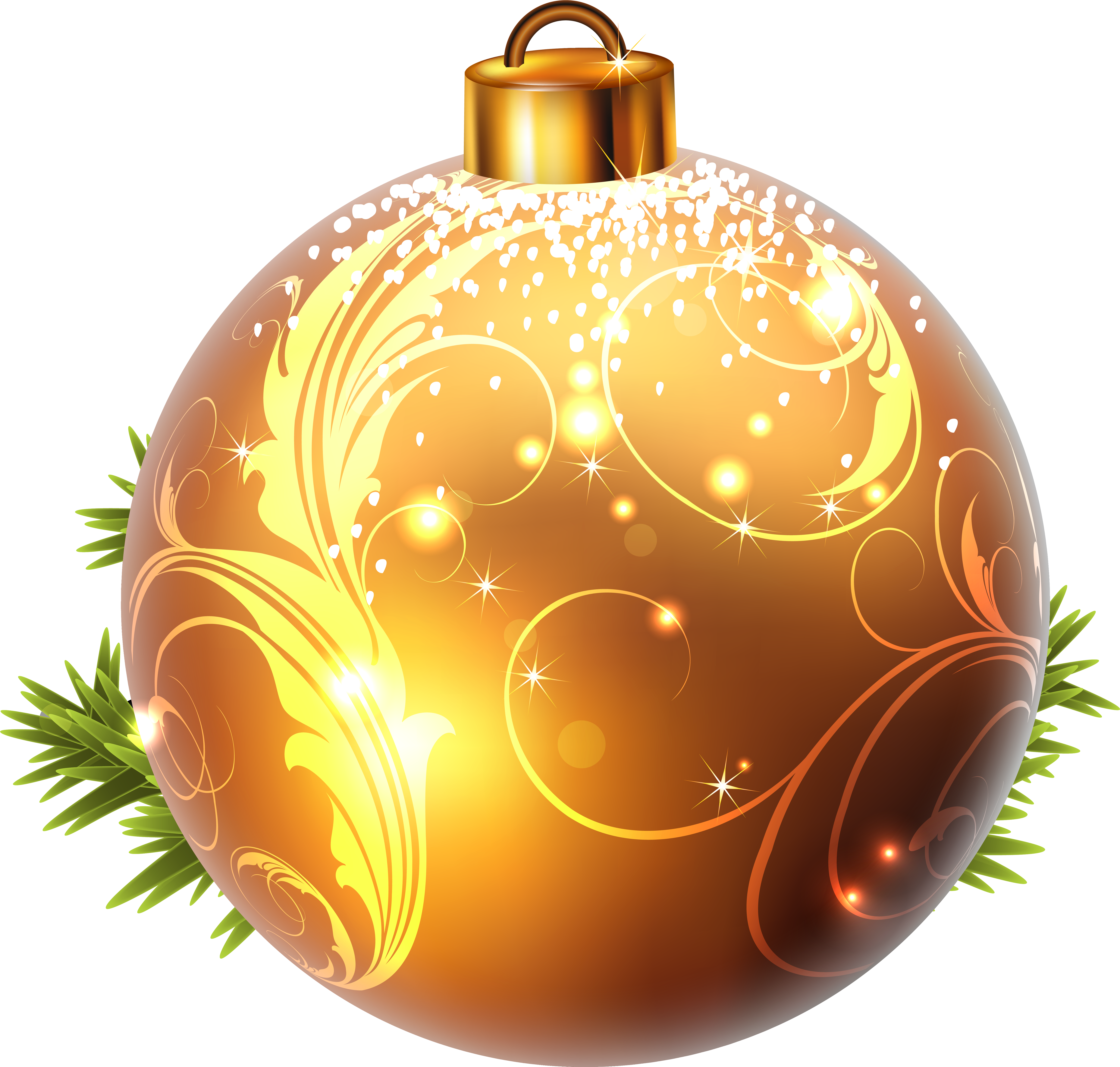 Gold Christmas Bulb Png (6122x5831), Png Download