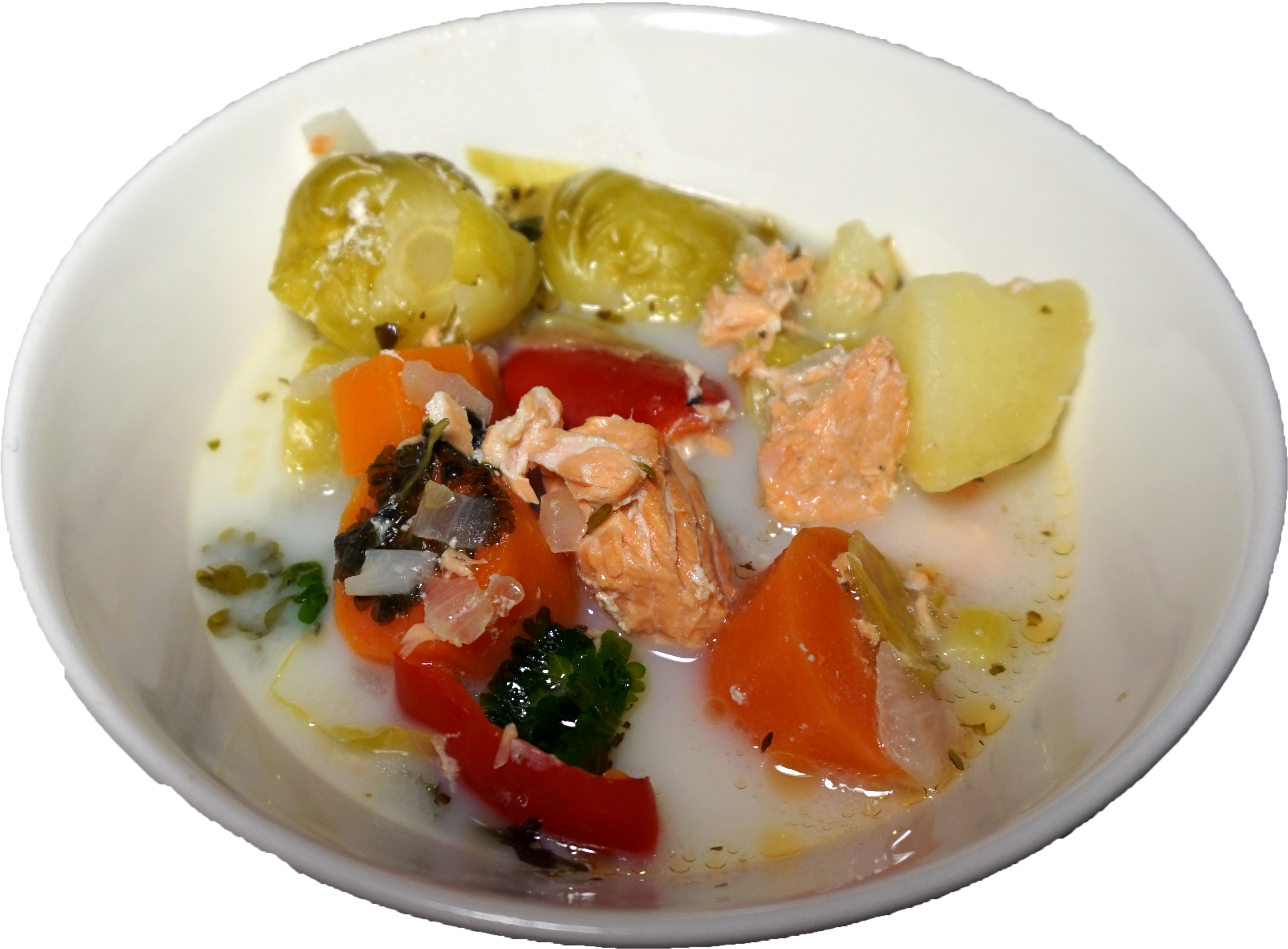 Salmon Soup - Fruit Salad (3248x2400), Png Download