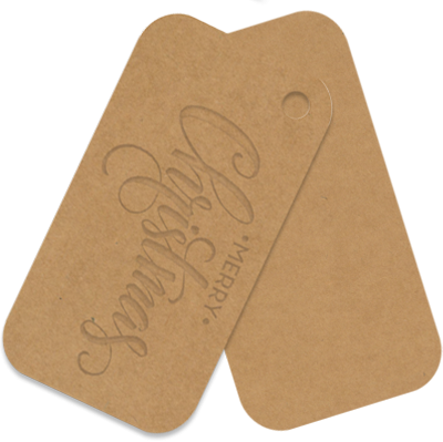 Gift Tags Debossed Merry Christmas On Kraft - Christmas Day (400x399), Png Download