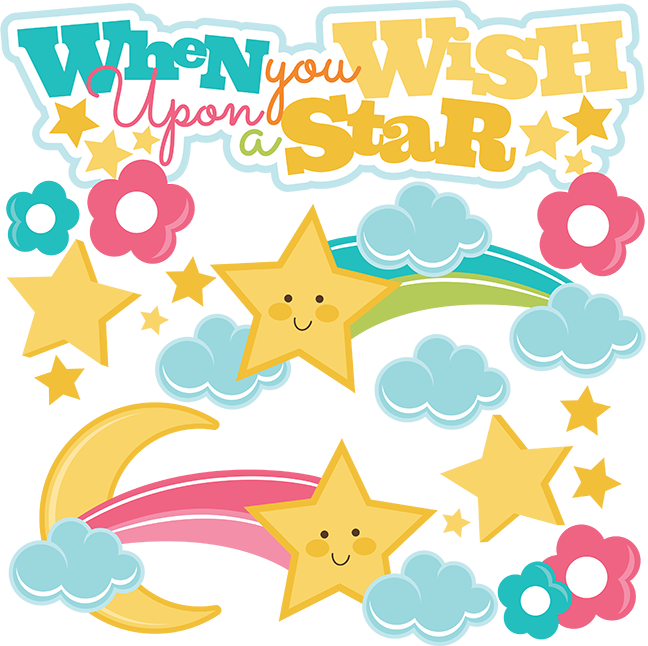 Shooting Star Clipart Wish Star - Wish Upon A Star Clipart (648x646), Png Download