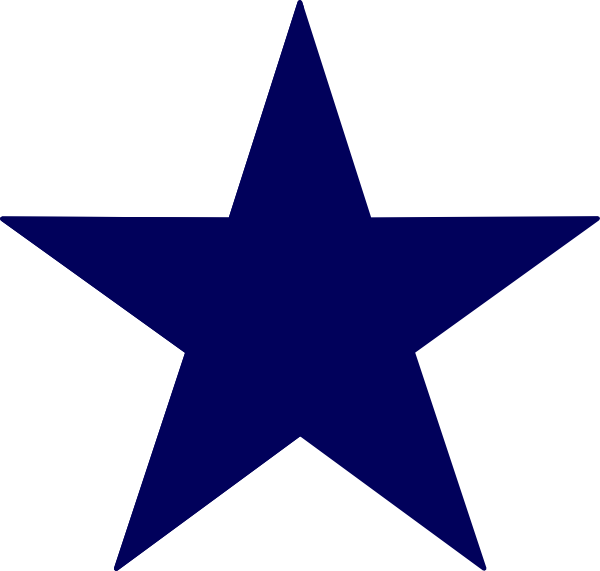 Dark Blue Star Clip Art At Clker - Star Clipart Blue (600x571), Png Download