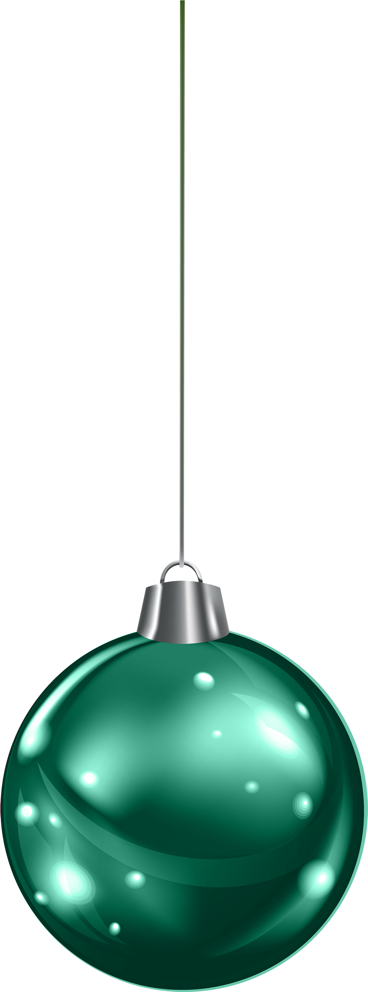 Hanging Green Christmas Ball Png Clipart - Green Christmas Ball Png (1354x3500), Png Download