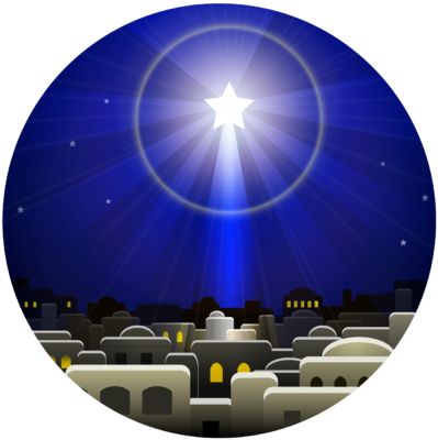 Christmas Star Clipart Free Image Christmas Star Circle - Sign Of Jesus Birth (399x400), Png Download