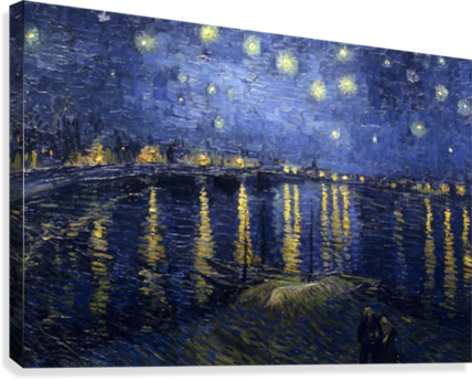 Starry Night Over The Rhone By Van Gogh Canvas Print - Starry Sky Burkitt Lymphoma Cells (428x344), Png Download