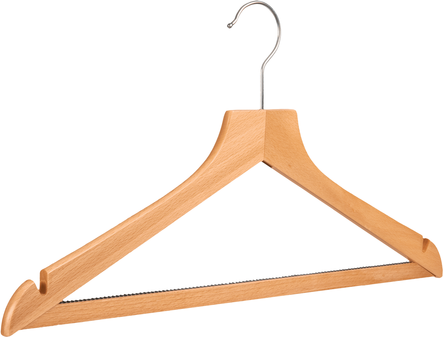 Clothes - Wooden Clothes Hanger Png (1500x1159), Png Download
