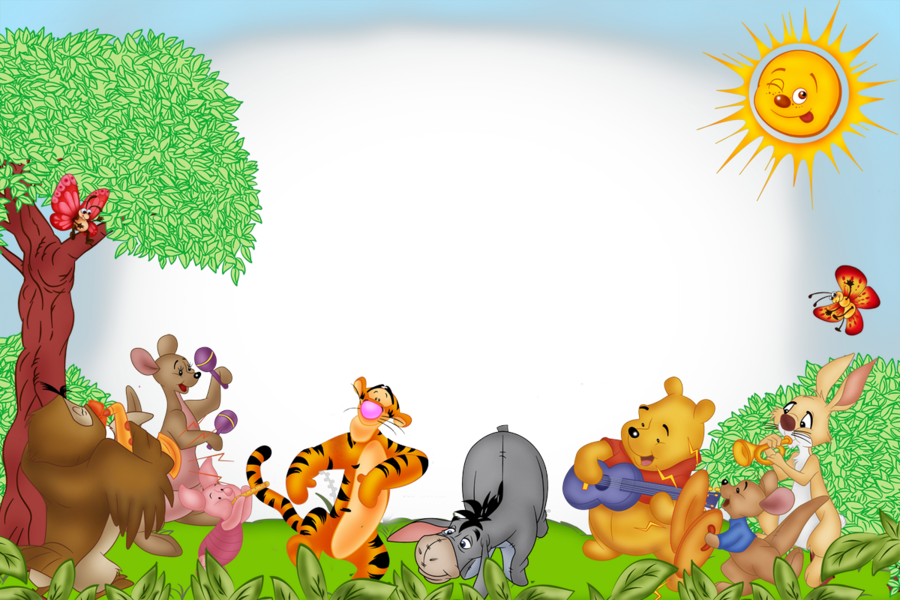 Marcos Infantiles Winnie Pooh Clipart Winnie The Pooh - Bordes De Winnie Pooh (900x600), Png Download