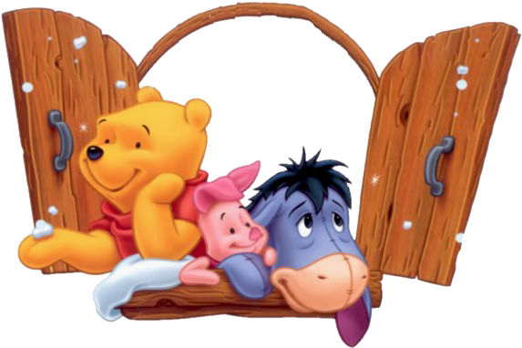 Winnie The Pooh Group Clipart - Winnie Pooh Baby Christmas (590x400), Png Download