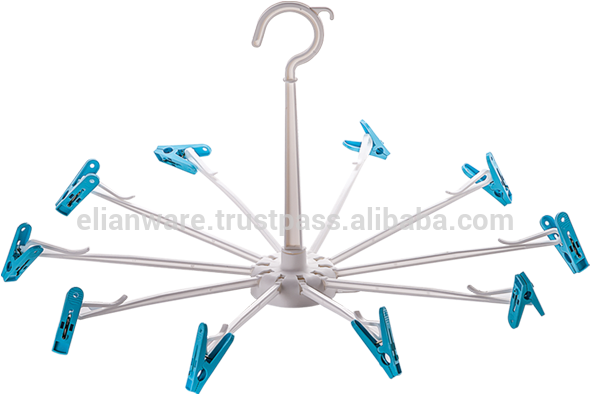 Umbrella Clothes Plastic Round Hanger - Clothes Hanger (600x600), Png Download