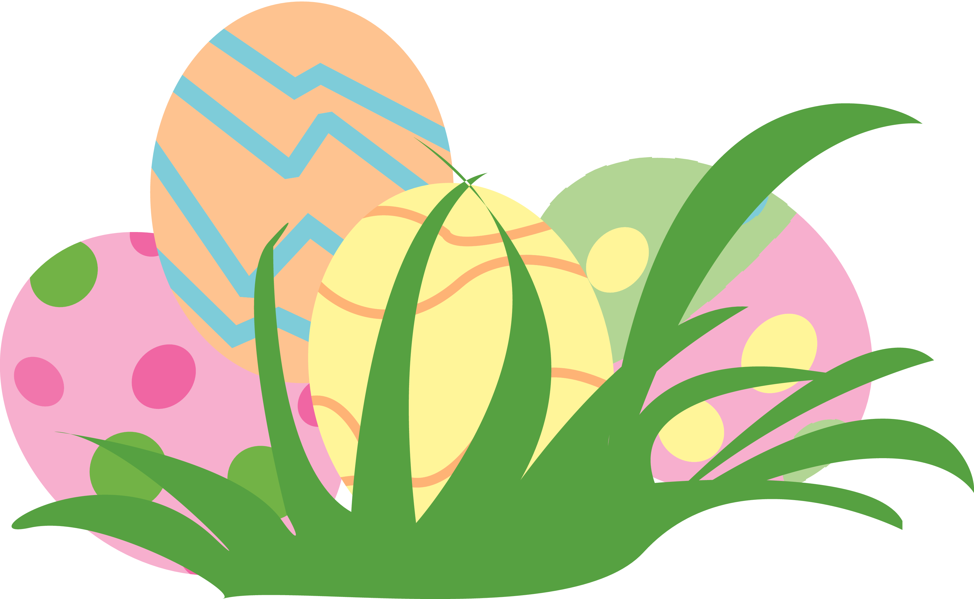 Easter Eggs In Grass - Easter (3300x2029), Png Download