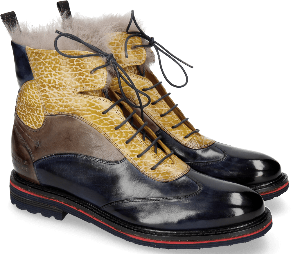 Ankle Boots Amelie 68 Navy Brazil Stone Ocra (1024x1024), Png Download