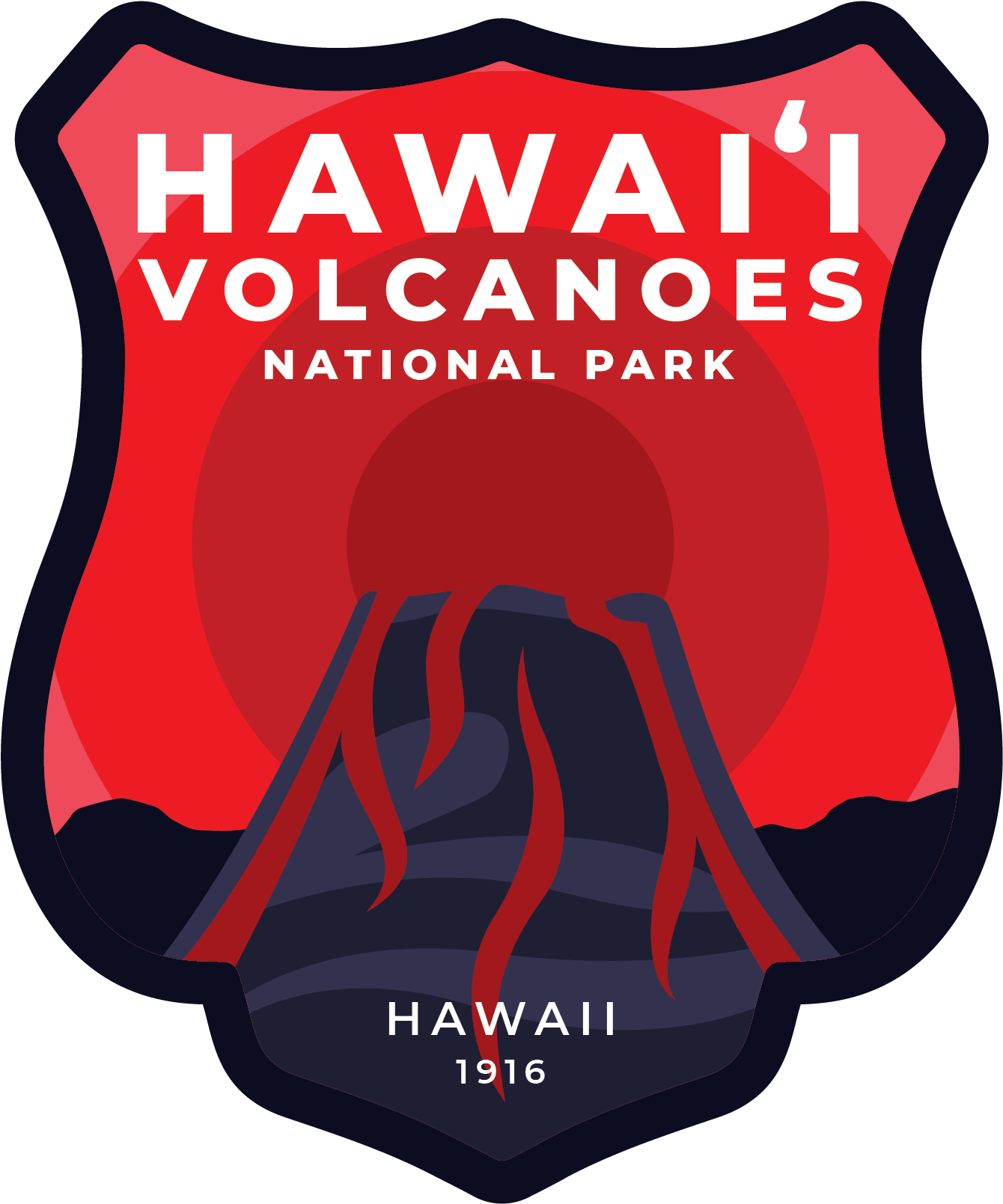 Hawai'i Volcanoes Vinyl Sticker (1728x1728), Png Download