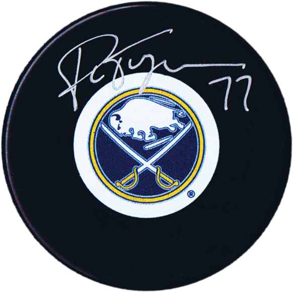Pierre Turgeon Autographed Buffalo Sabres Puck 600x (600x614), Png Download