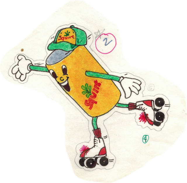 1980s Squirt Ad Can Man Stickers 2 (640x626), Png Download