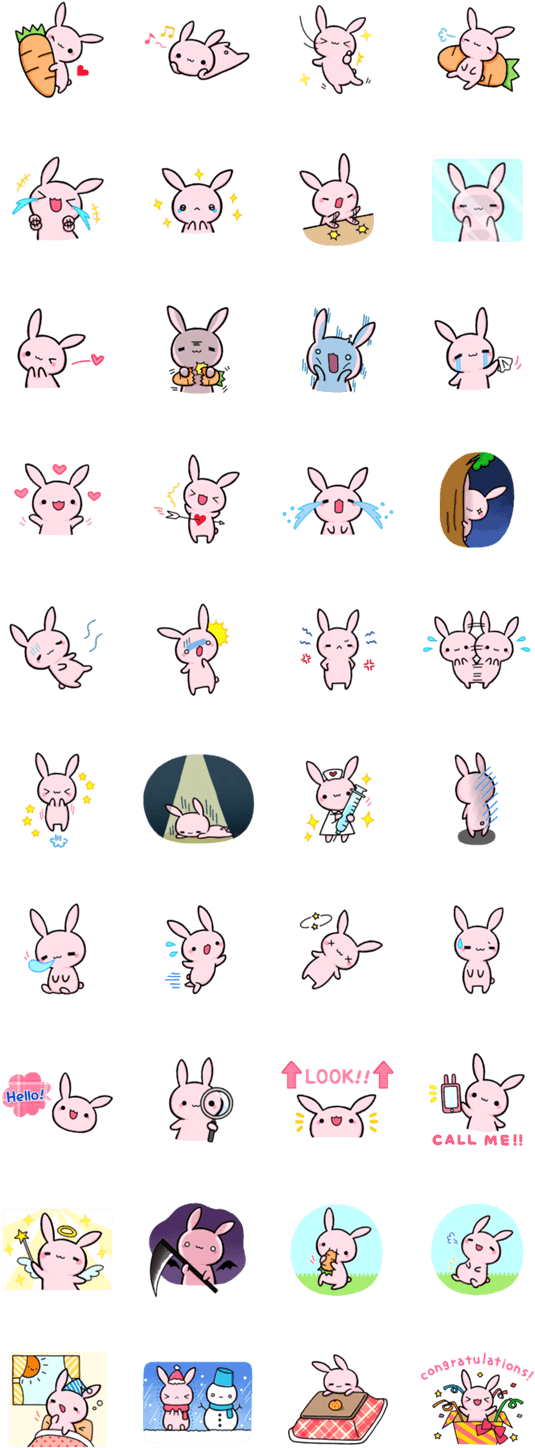 Bunny Emojikawaii (562x1500), Png Download
