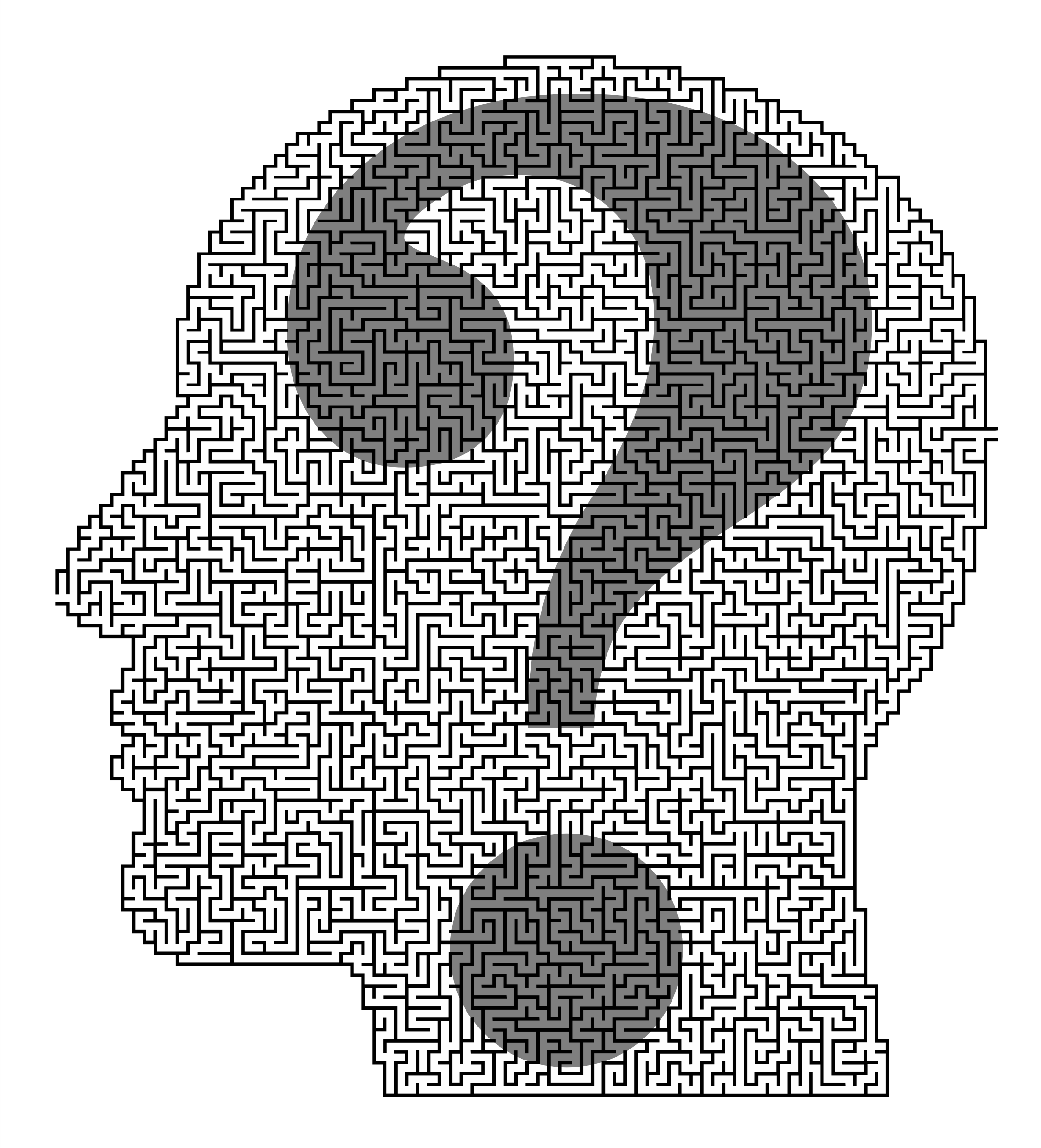 This Free Icons Png Design Of Man Head Maze Question (2178x2400), Png Download