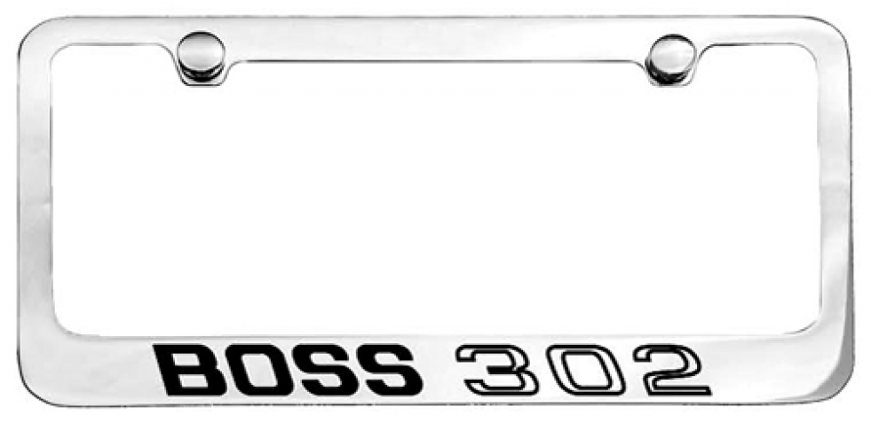 Ea Mustang Boss 302 Chrome Plated License Plate Frame (980x980), Png Download
