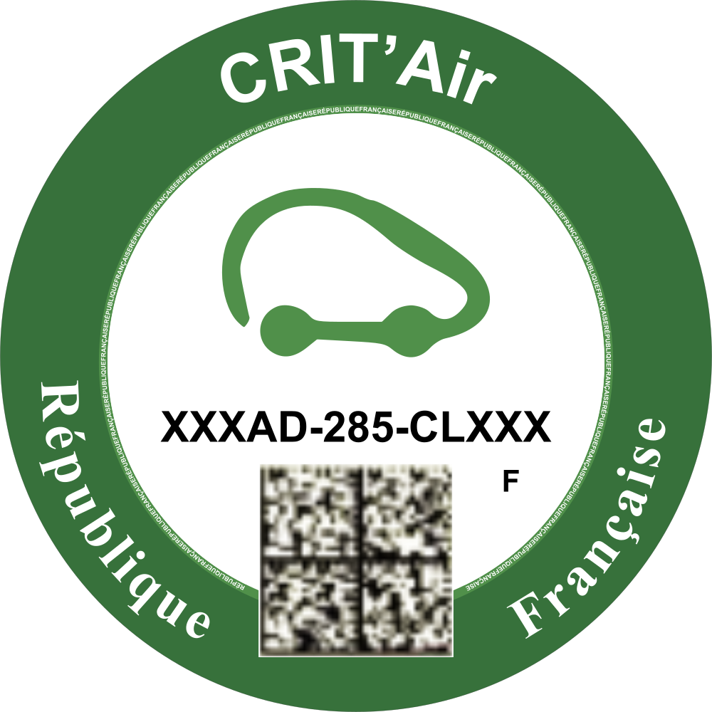 Pictures Of The Crit'air Vignette And Of Traffic Signs (1000x1000), Png Download