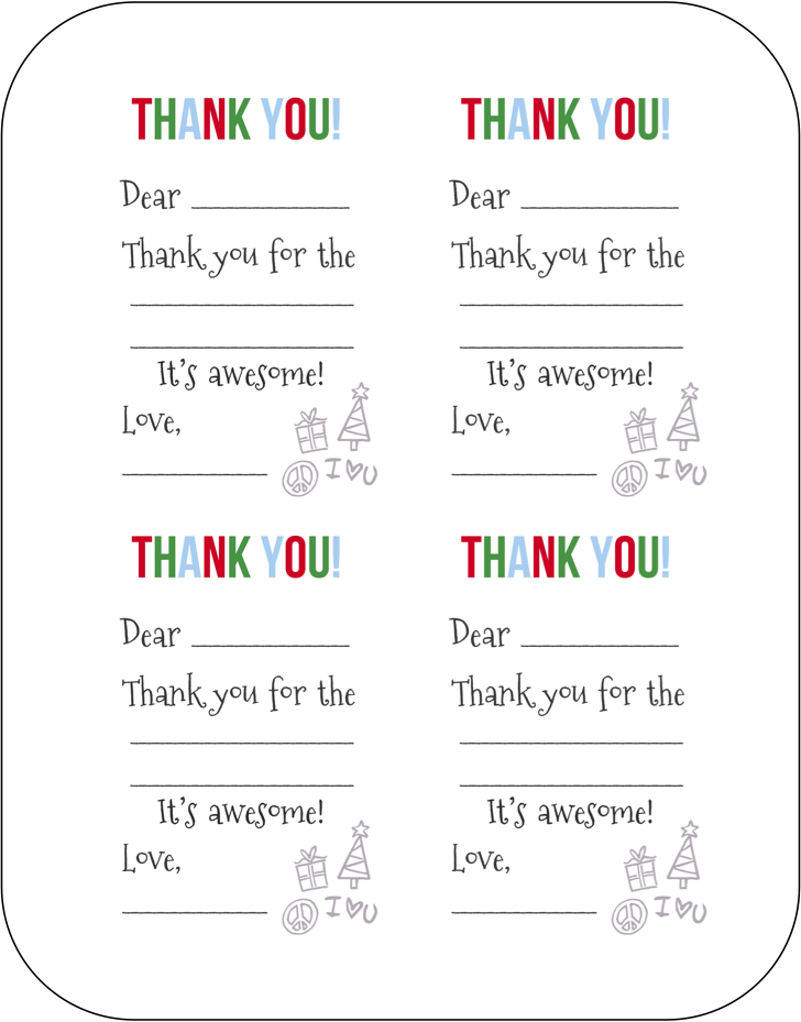 Free Fill In The Blank Thank You Cards (728x929), Png Download