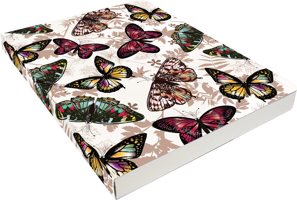 Flatline Sketchbook Vintage Butterflies (1100x762), Png Download