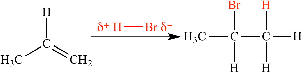 Addition Of Hbr To Propene (a Nucleophile) (1209x306), Png Download
