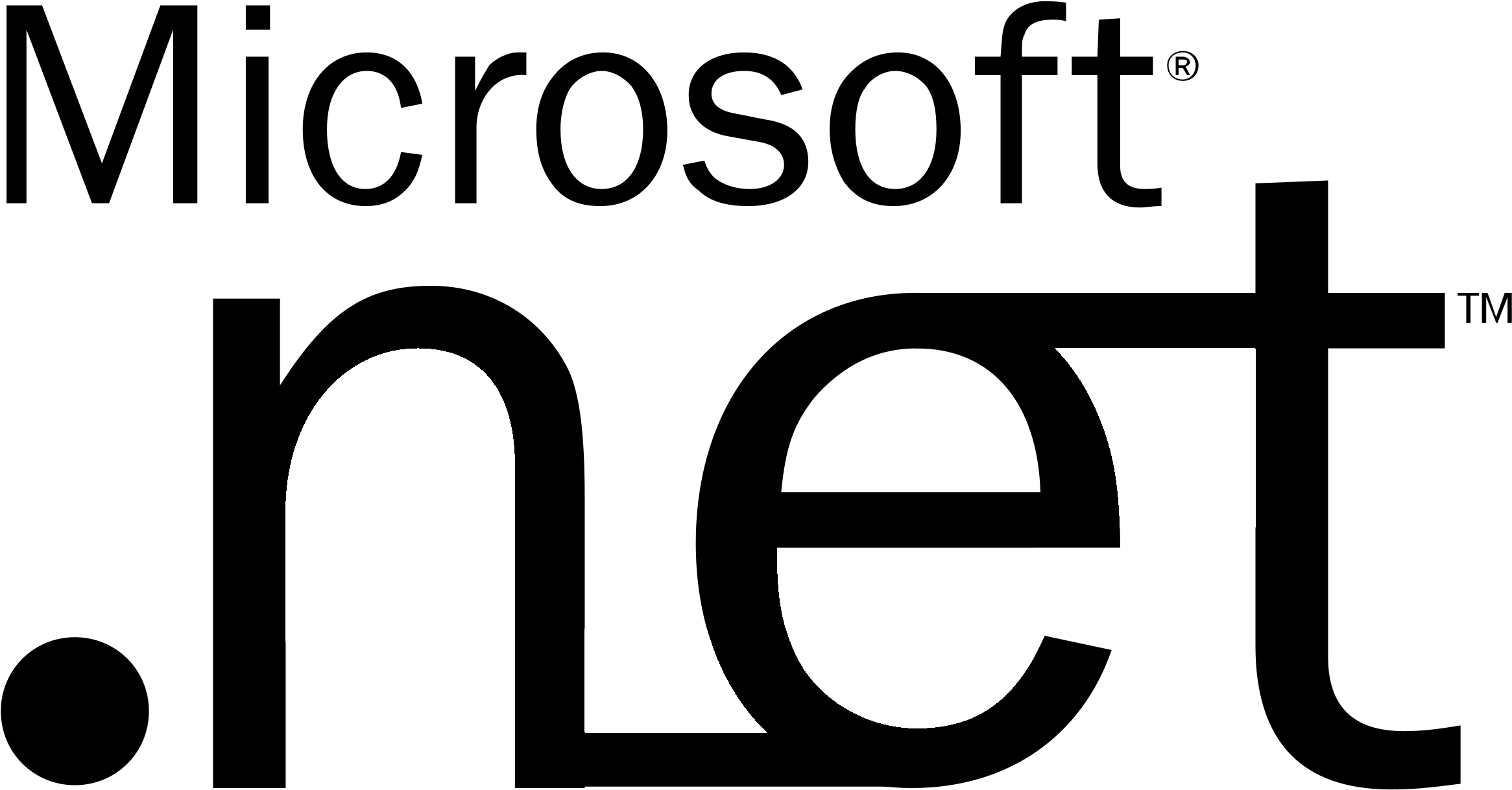 Microsoft Net Logo Black And White (2400x2400), Png Download
