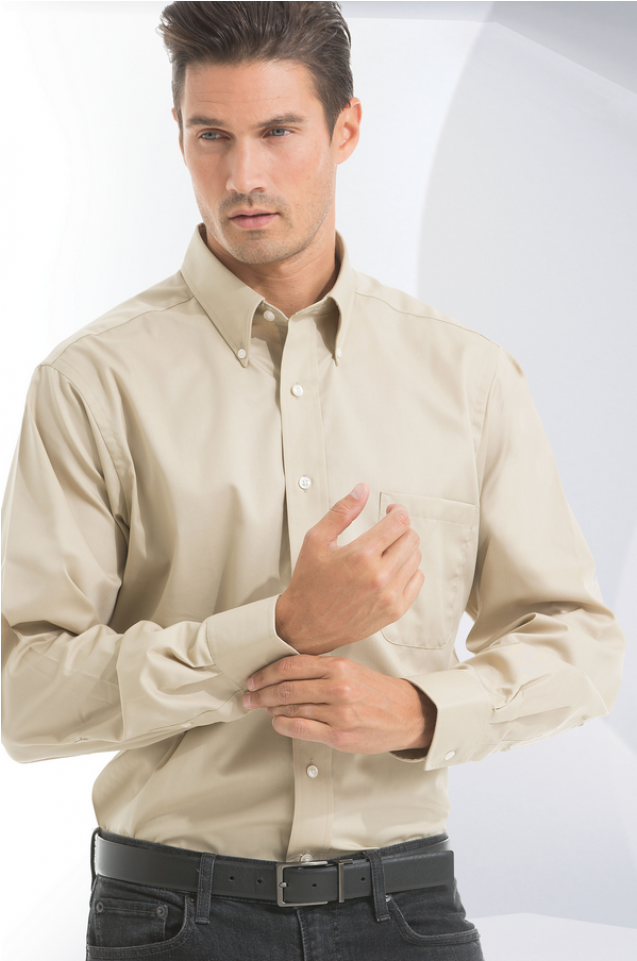 Van Heusen Men's Dress Twill Long Sleeves Shirt (760x960), Png Download