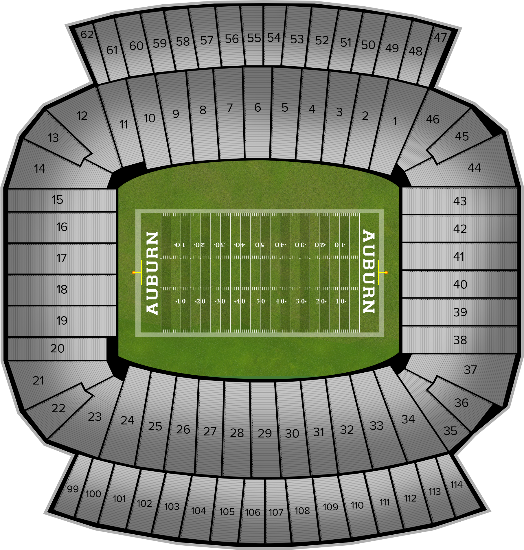 Lsu Football At Auburn Football At Jordan-hare Stadium (2560x1936), Png Download