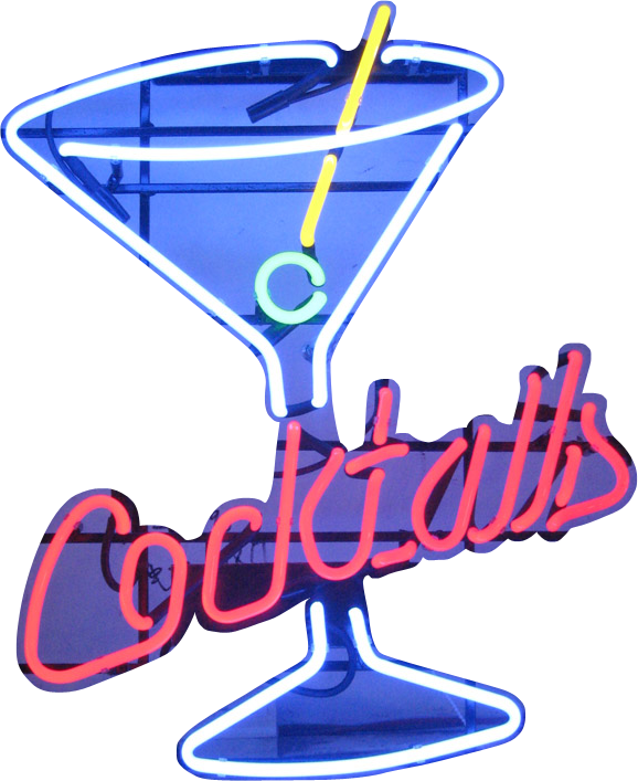 Cocktails Neon Sign - Cocktails Neon Sign Png (578x707), Png Download