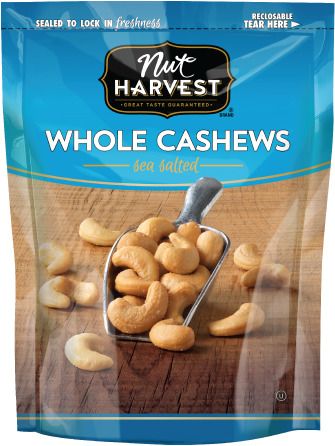 Nut Harvest® Sea Salted Whole Cashews - Nut Harvest Dark Chocolate Almond Toffee Bites, 5.25 (334x483), Png Download