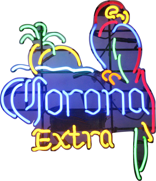 Corona Extra Parrot Neon Sign - Neon Sign (663x771), Png Download