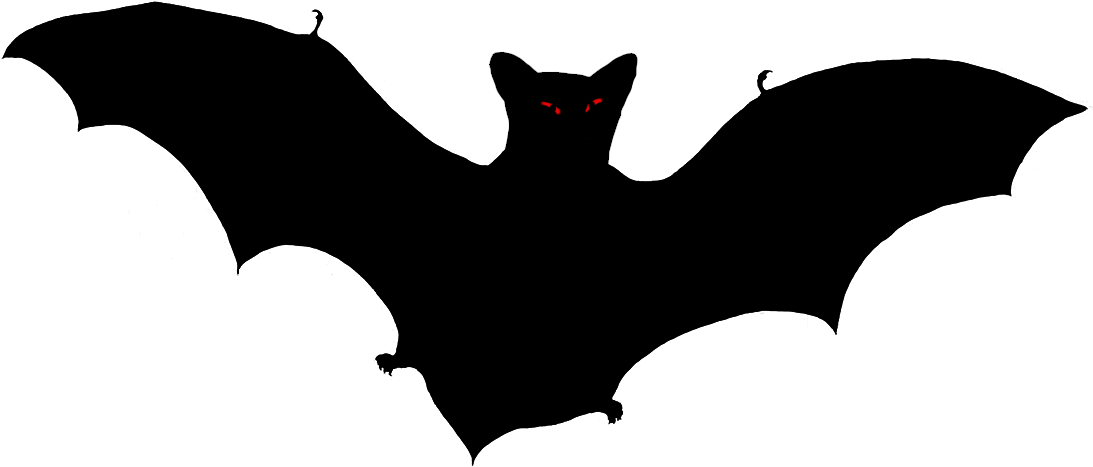 Scary Halloween Bat Silhouette - Silhouette (1122x525), Png Download