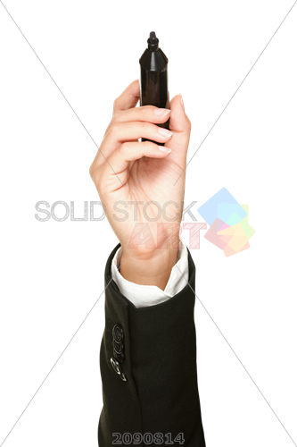 Stock Photo Of Businesswoman Hand Holding Black Marker - Businessperson (333x500), Png Download